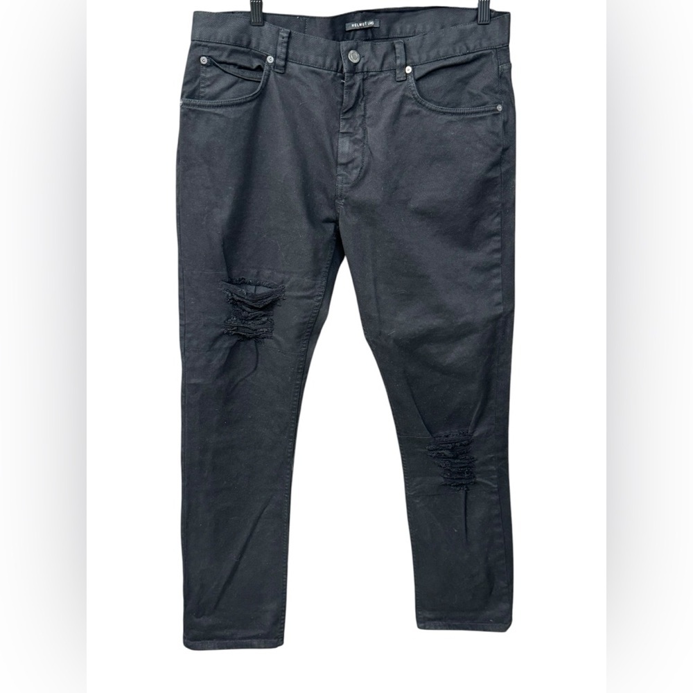 Helmut Lang Men's Black Distressed Jeans Size 34